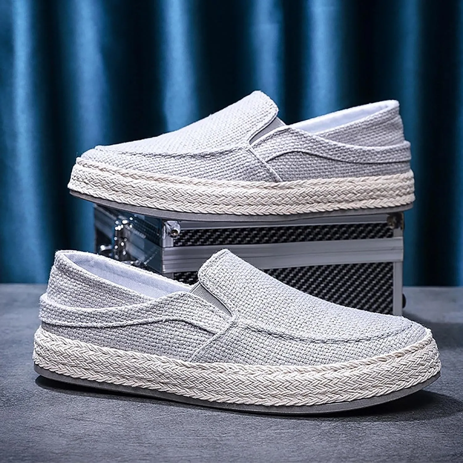 2022 Men's New Spring and Autumn Fisherman's Shoes Canvas Thick Soled Slip On Shoes Leather Tennis Shoes for Men Casual