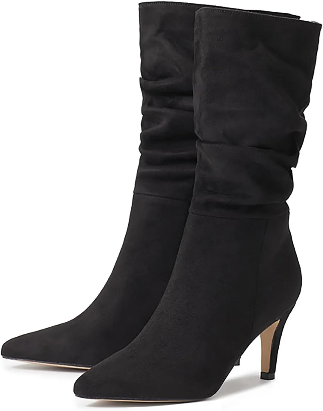 2023 Fall High Heeled Suede Mid Heeled Sexy Pointed Toe Fashion Boots Women's Shoes Glam Boots