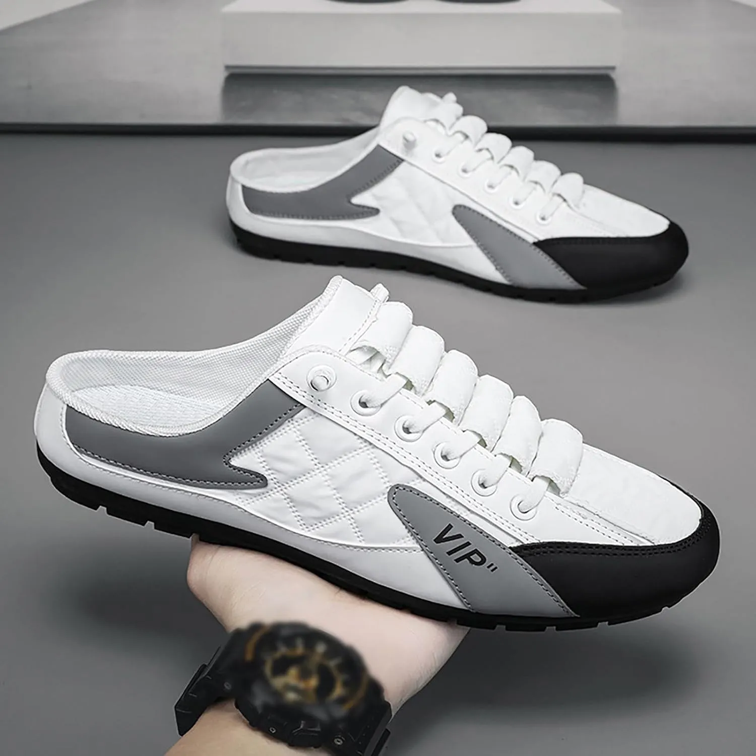2023 Men's New Spring And Autumn Fisherman's Shoes Slip On Shoes Mens Suede Shoes Casual Lightweight Tennis Mesh Trendy