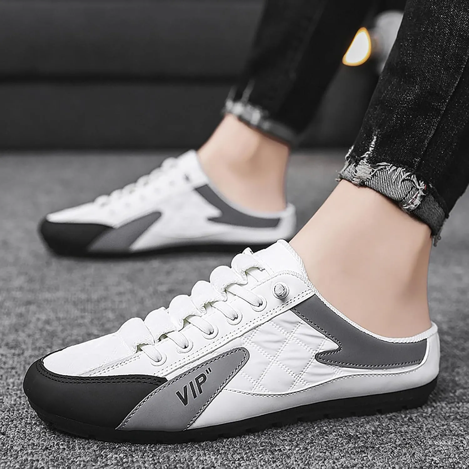 2023 Men's New Spring And Autumn Fisherman's Shoes Slip On Shoes Mens Suede Shoes Casual Lightweight Tennis Mesh Trendy