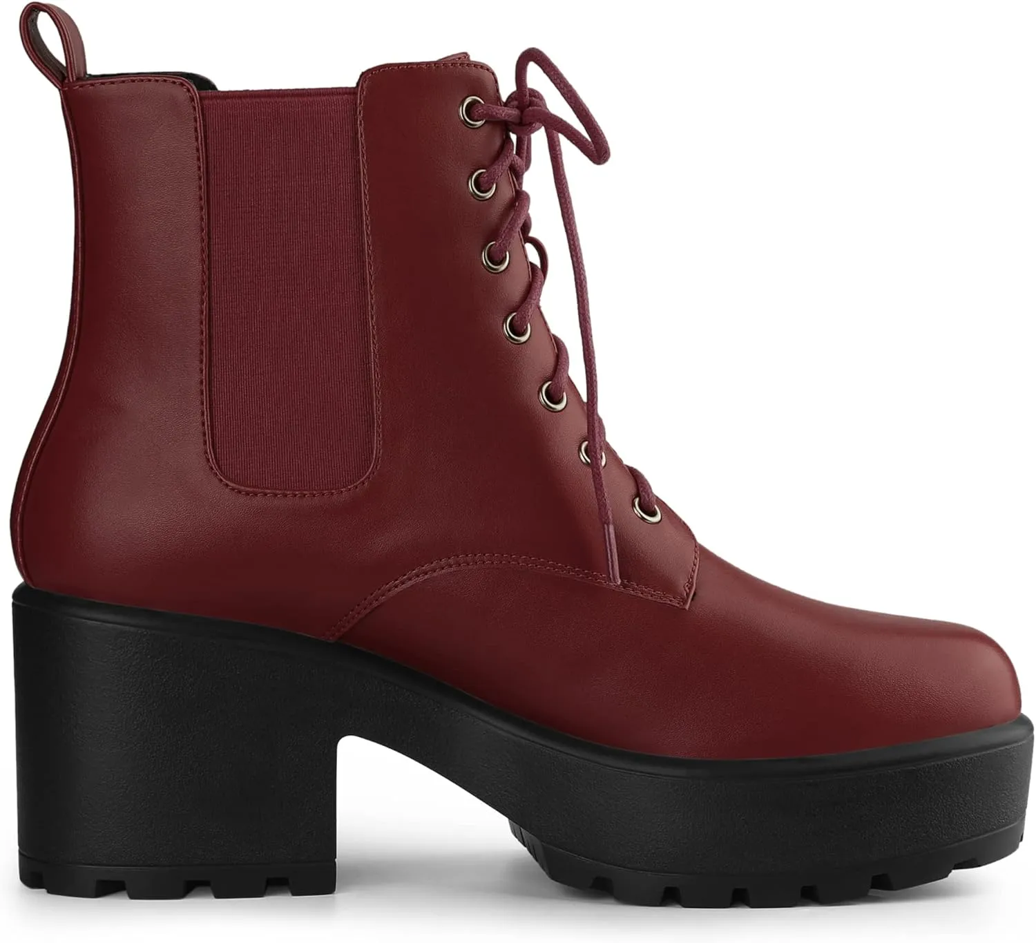 Allegra K Women's Platform Lace Up Ankle Boots Chelsea Combat Boots