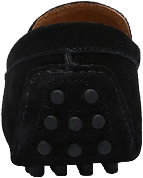 ANUFER Men's Stylish NATO Strap Moccasin Slippers Comfortable Suede Driving Shoes
