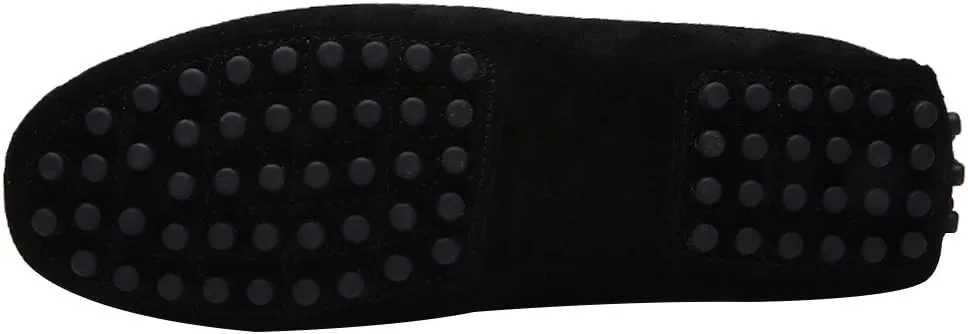 ANUFER Men's Stylish NATO Strap Moccasin Slippers Comfortable Suede Driving Shoes