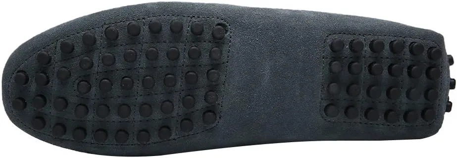 ANUFER Men's Stylish NATO Strap Moccasin Slippers Comfortable Suede Driving Shoes