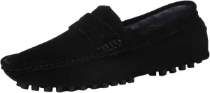 ANUFER Men's Suede Leather Penny Loafers Comfort Driving Shoes Moccasin Slippers