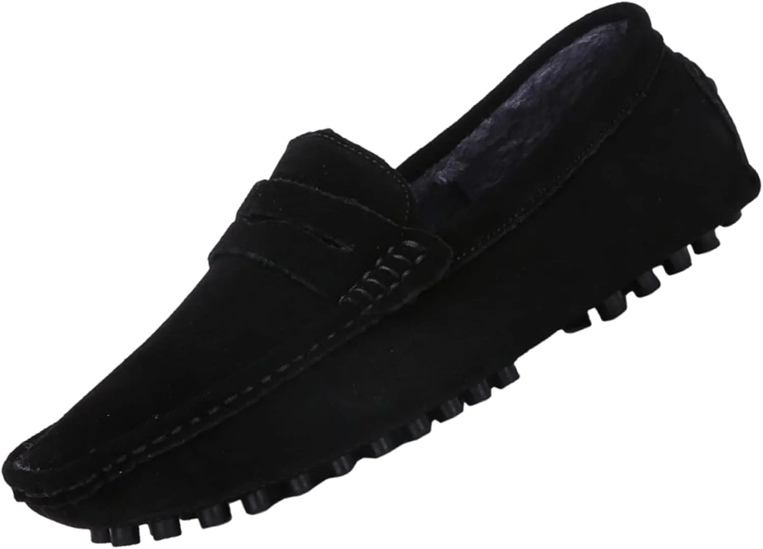 ANUFER Men's Suede Leather Penny Loafers Comfort Driving Shoes Moccasin Slippers