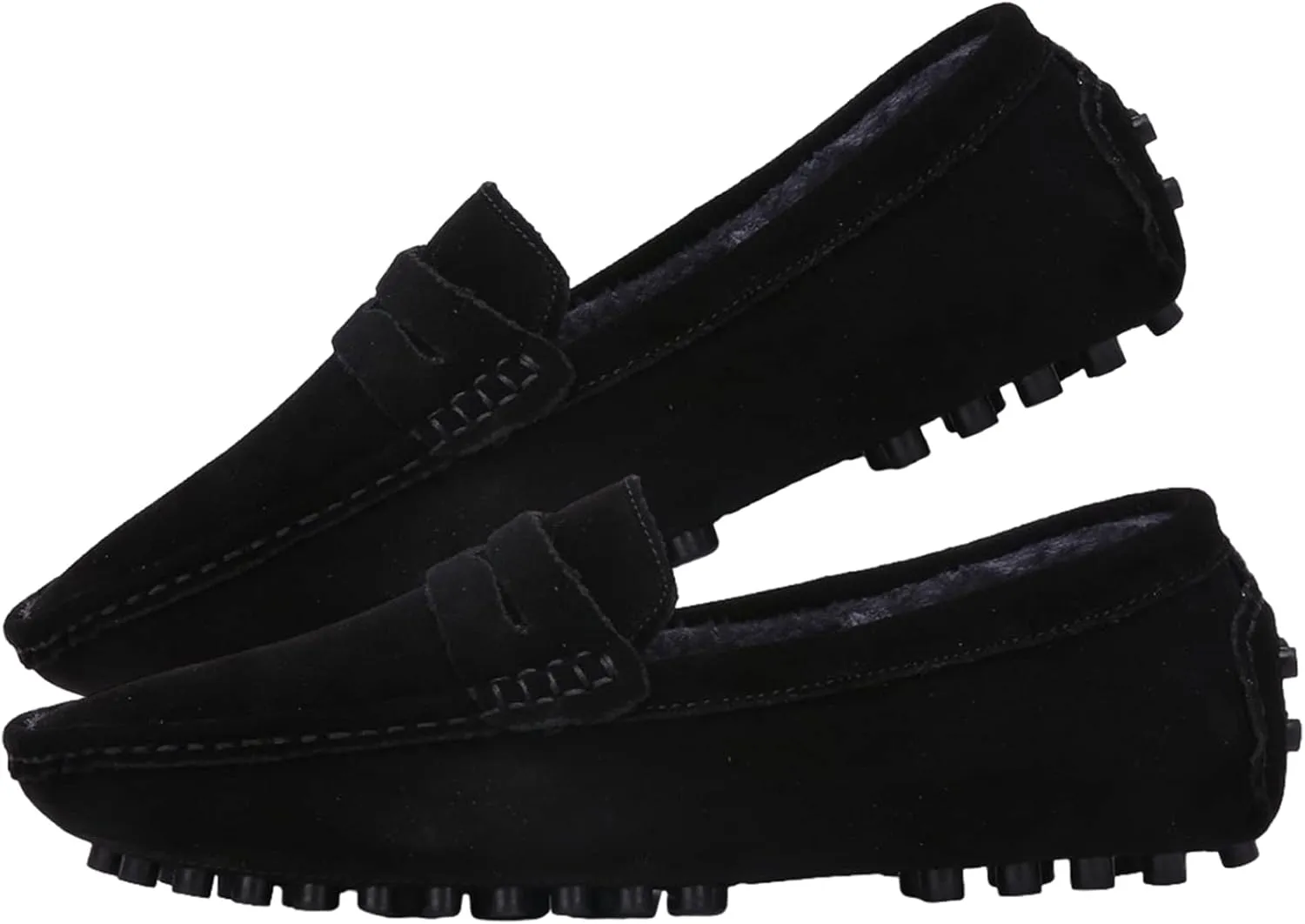 ANUFER Men's Suede Leather Penny Loafers Comfort Driving Shoes Moccasin Slippers