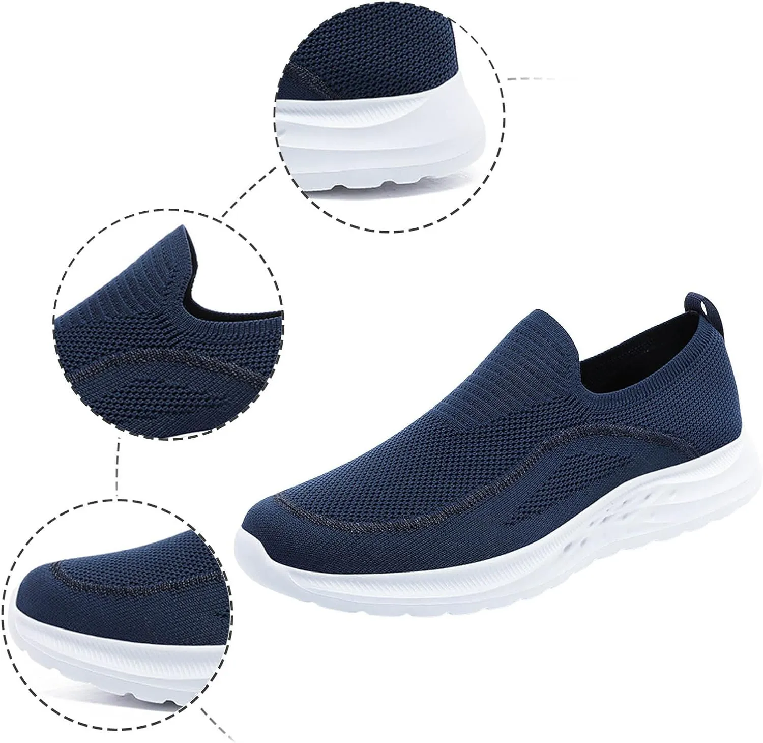 Arch Support Sports Shoes for Men Lightweight Cushion Sneaker Convenient Slip On Shoes Jogging Walking Sneaker