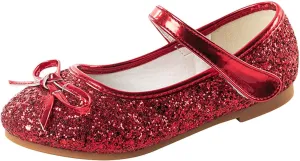 Baby Girls Glitter Bow Dress Dance Shoes Sandals 𝗟ow Heels Rubber Soft Sole Non Slip Princess Shoes Pearl Sequins Loafers