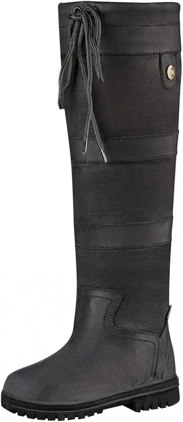 Bcshiye Women's Knee High Boots,Winter Suede Chunky Heel Fashion Cowboy Mid Calf Boots Platform Boots for Women