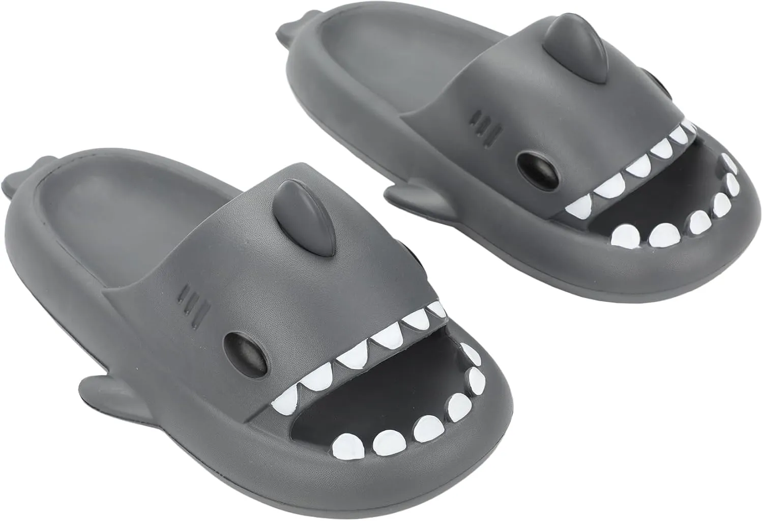 Bioworld Shark-Themed Men's Gray Single Molded Slide Sandals