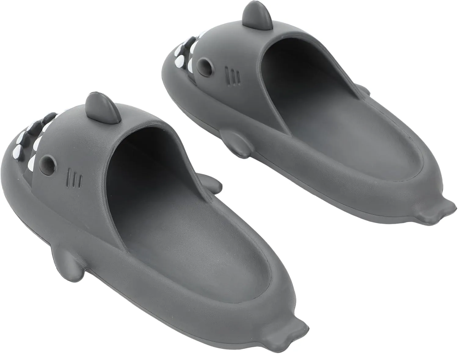Bioworld Shark-Themed Men's Gray Single Molded Slide Sandals