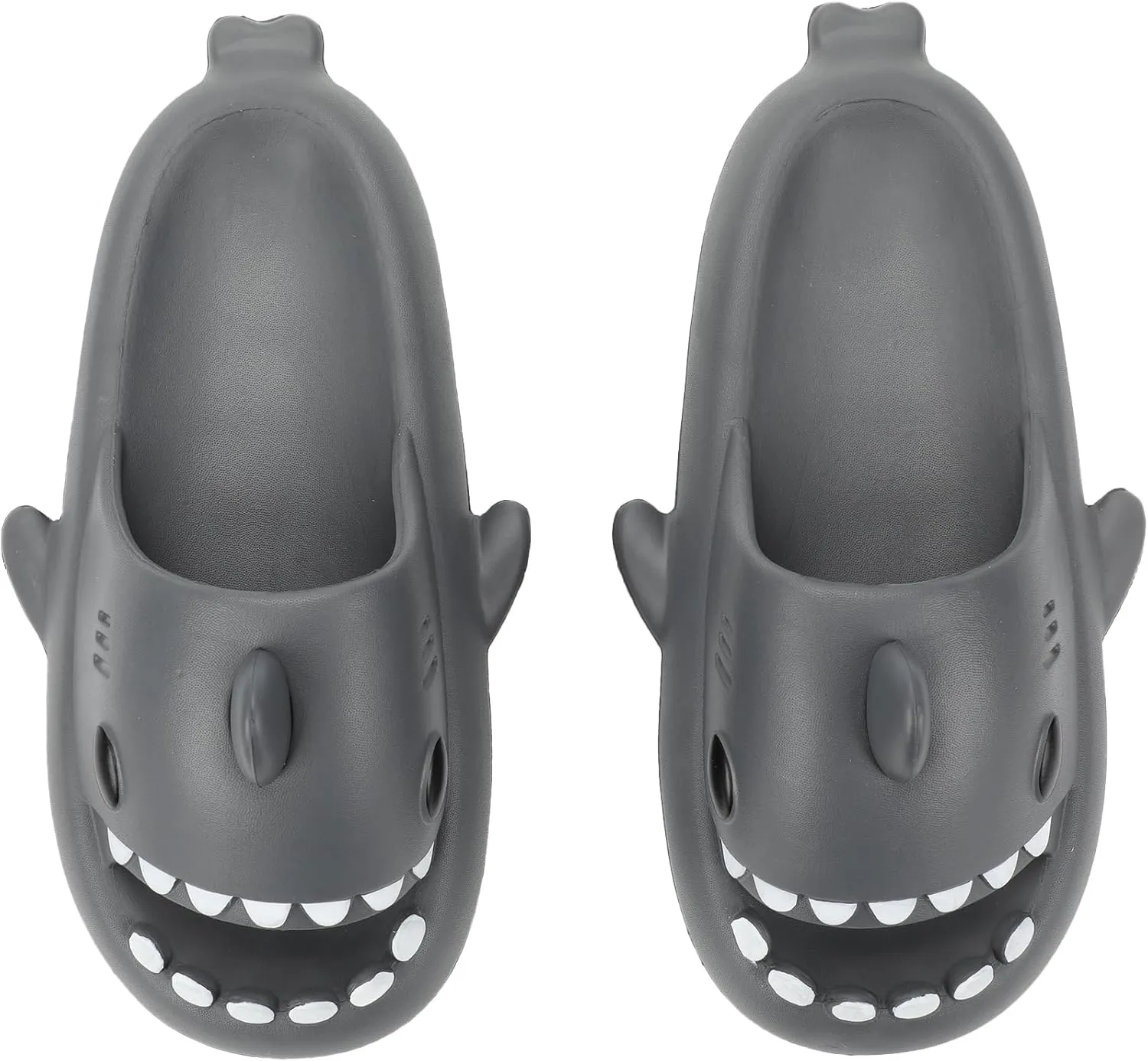 Bioworld Shark-Themed Men's Gray Single Molded Slide Sandals