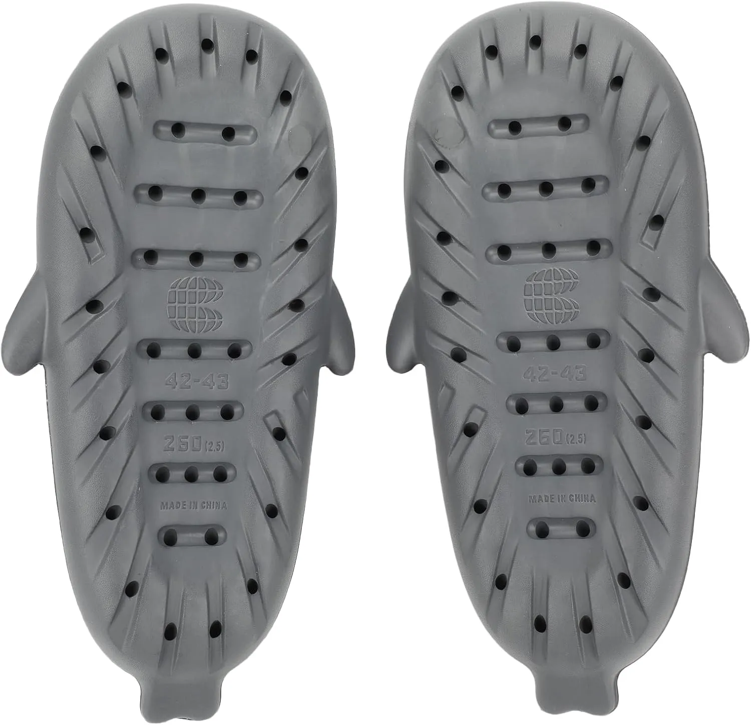 Bioworld Shark-Themed Men's Gray Single Molded Slide Sandals
