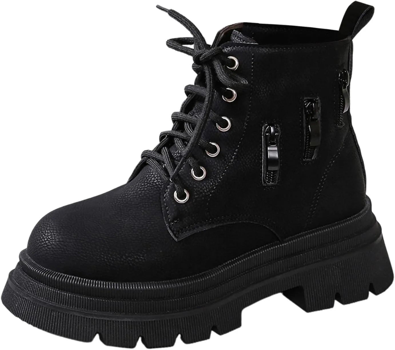 Black Boots For Women Women's Y2K British Style Combat Boots Thick Platform Gothic Halloween Booties Short Bootie