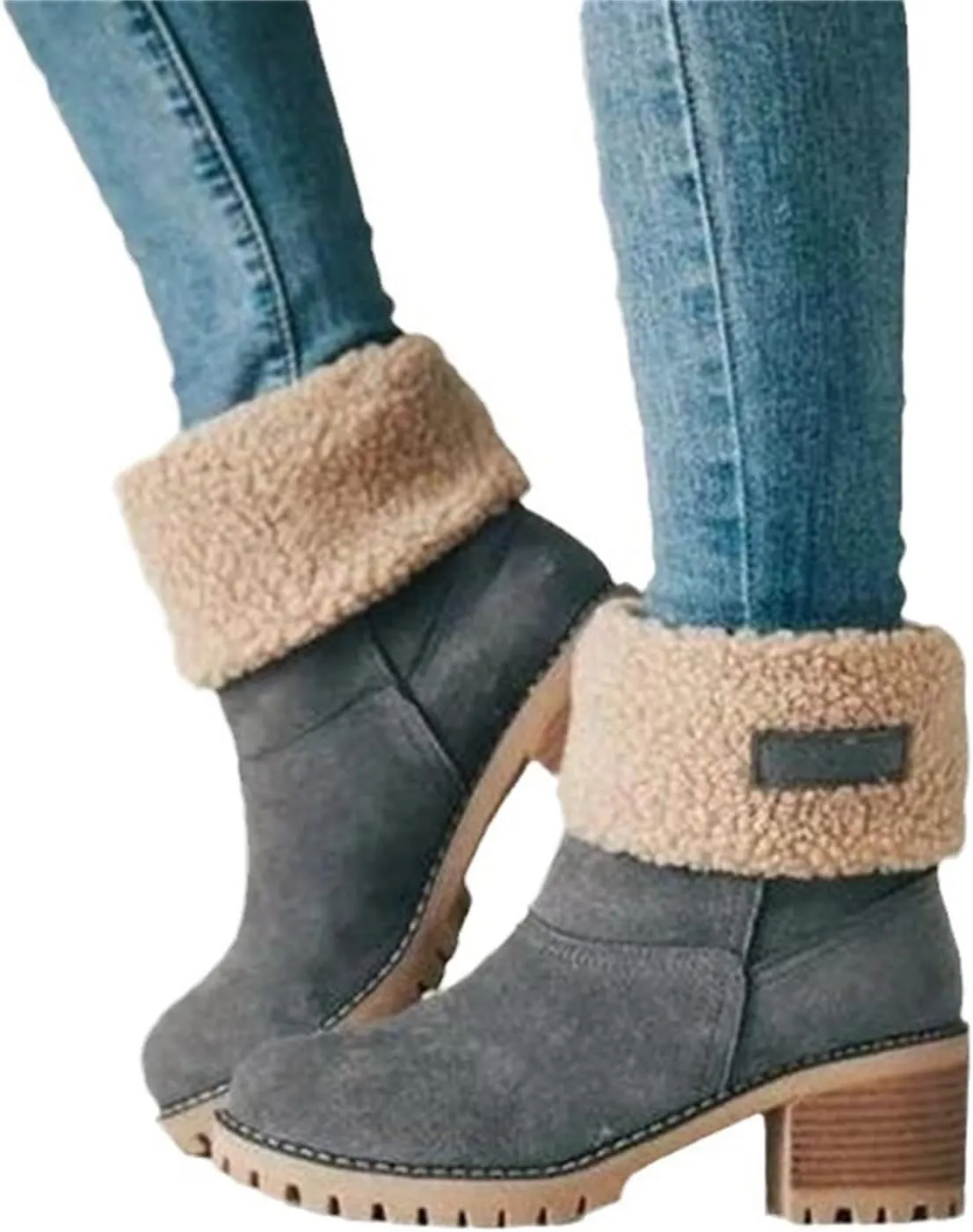 Boots for Women Ankle High Ankle Boot for Women 2024 Chunky Heel Ankle Booties Slip On Shoes Women Women's Ankle Boots Low Heel Short Fall Booties Womens Rain Boots
