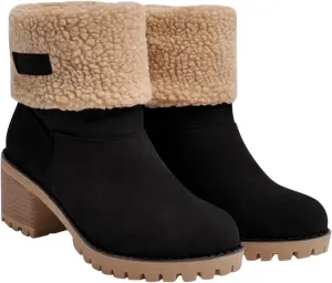 Boots for Women Ankle High Ankle Boot for Women 2024 Chunky Heel Ankle Booties Slip On Shoes Women Women's Ankle Boots Low Heel Short Fall Booties Womens Rain Boots