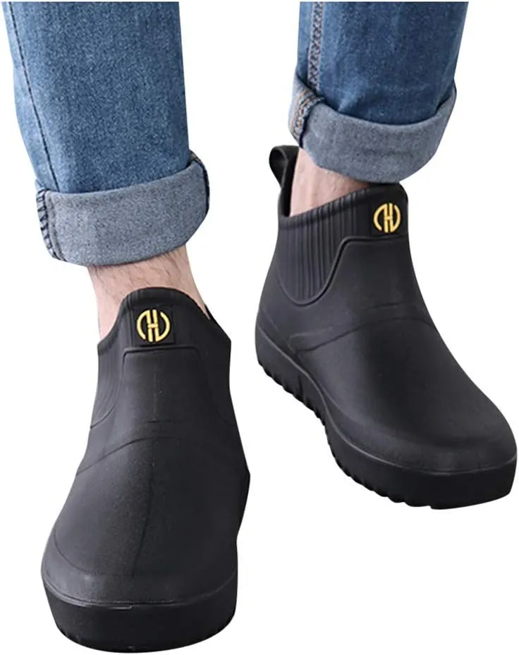 Boots Slip Water On Outdoor Men Rain Ankle Casual Short Fashion Shoes Men's casual shoes Dress Shoes Comfortable, 8