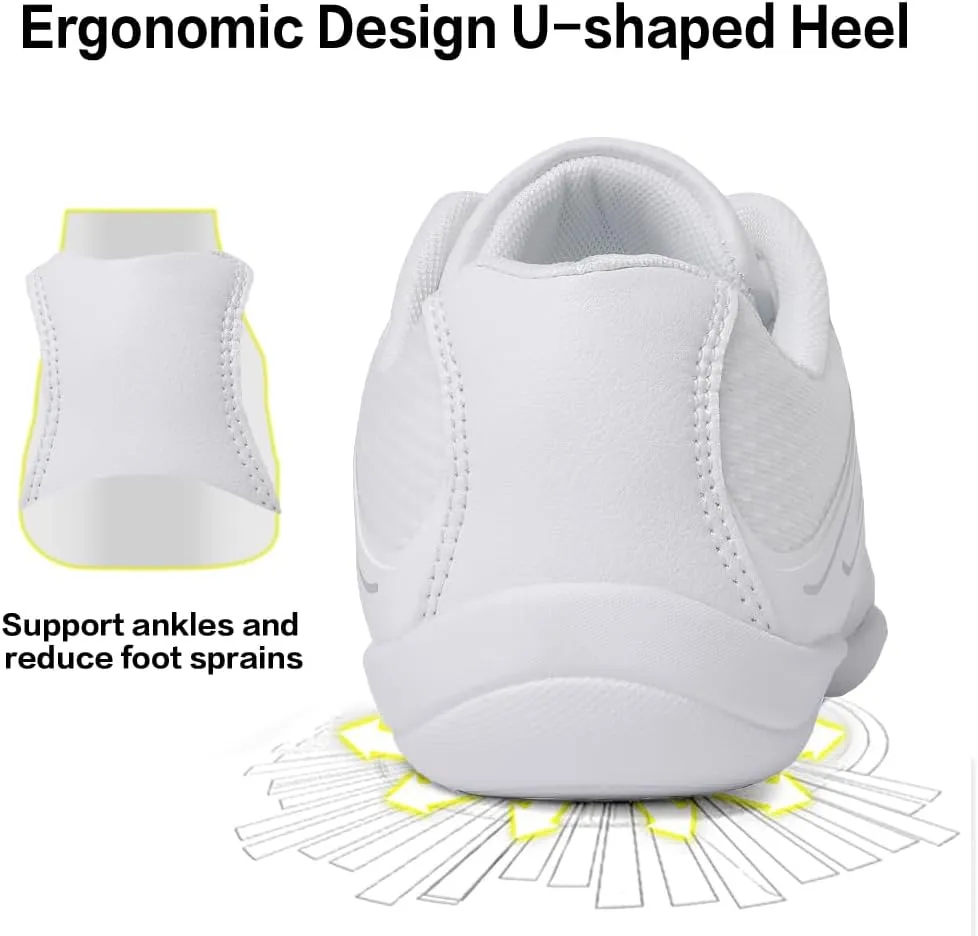 CADIDL Cheer Shoes Women White Cheerleading Dance Shoes