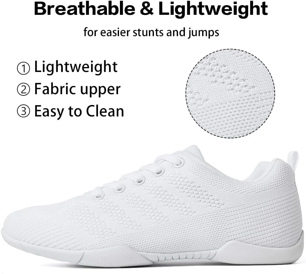 CADIDL Cheer Shoes Women White Cheerleading Dance Shoes