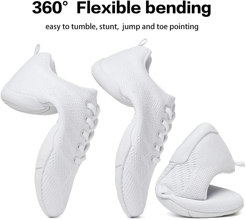 CADIDL Cheer Shoes Women White Cheerleading Dance Shoes