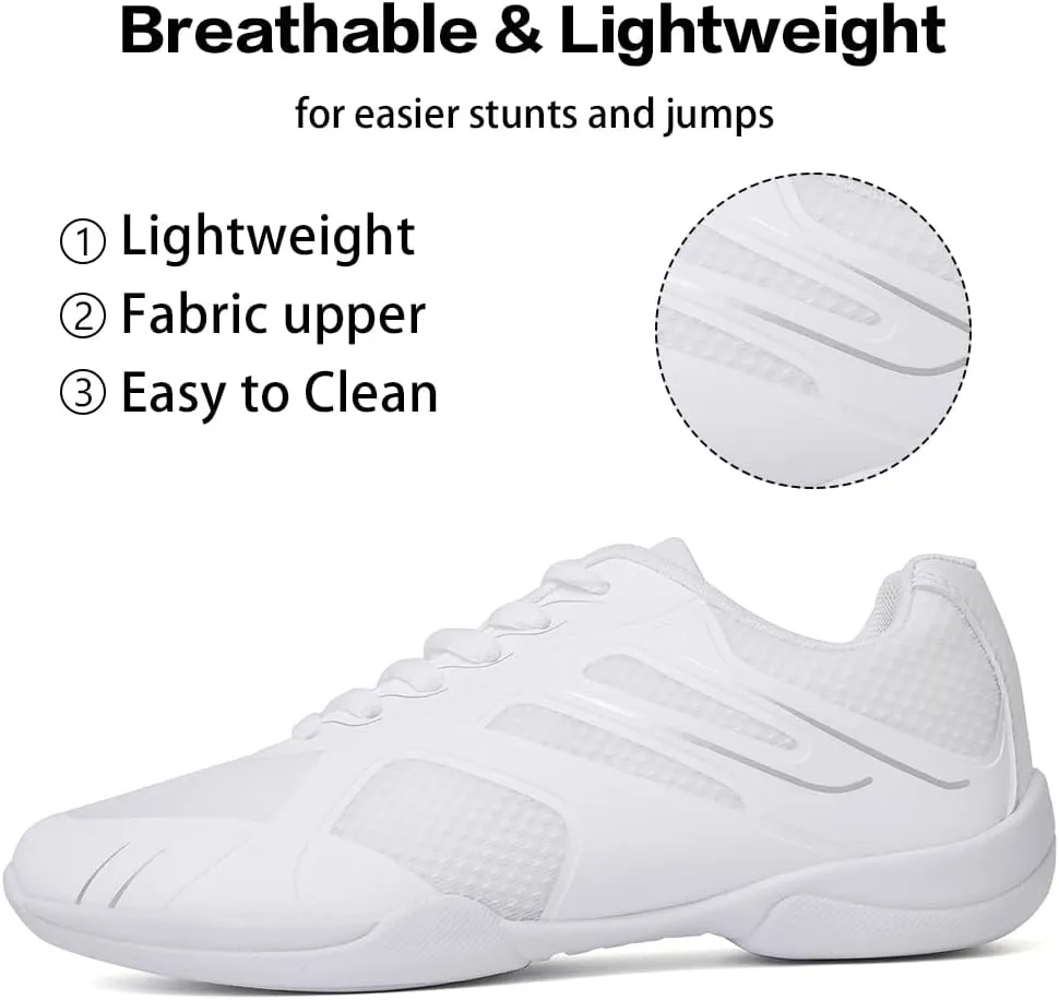 CADIDL Cheer Shoes Women White Cheerleading Dance Shoes