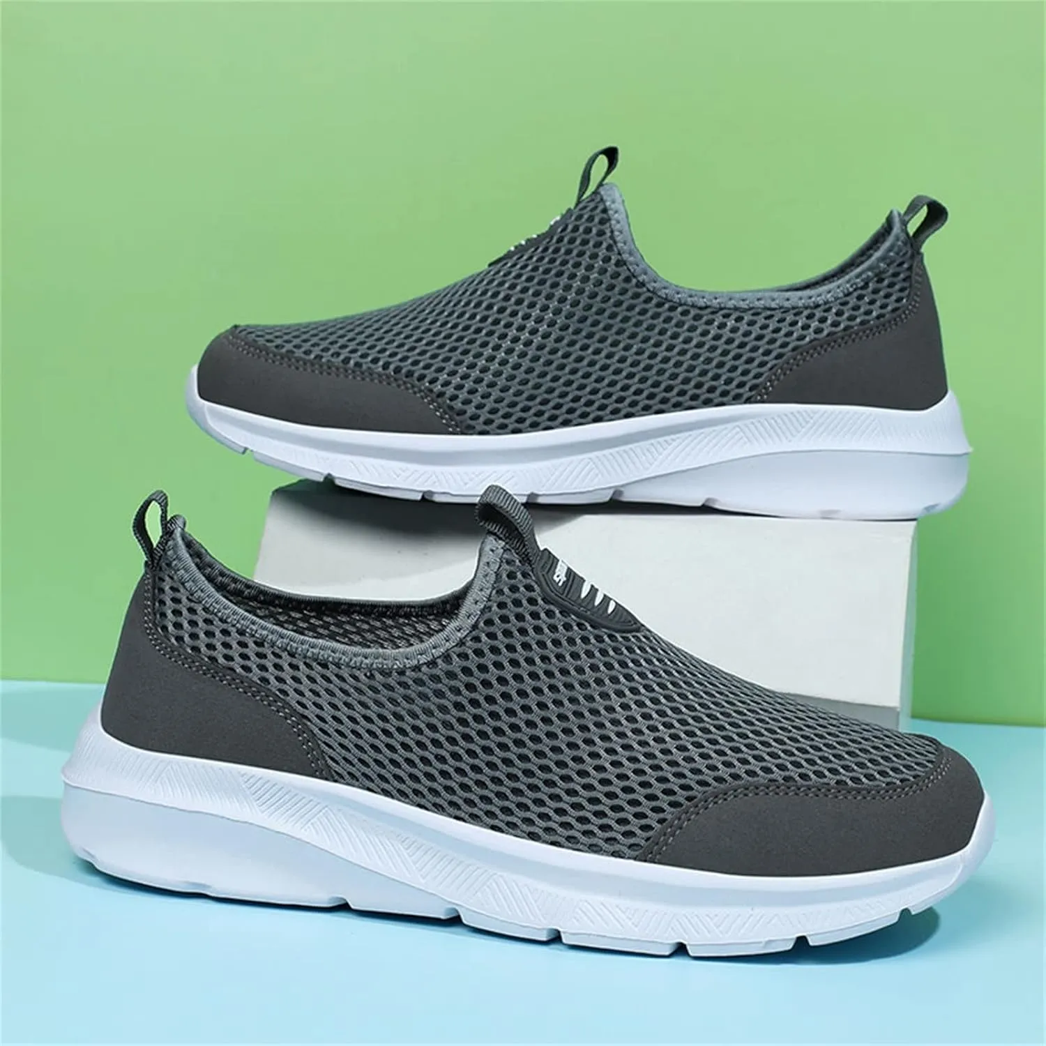 Casual Dress Shoes Fashion Summer Men Breathable Mesh Shallow Lace Up Casual Shoes