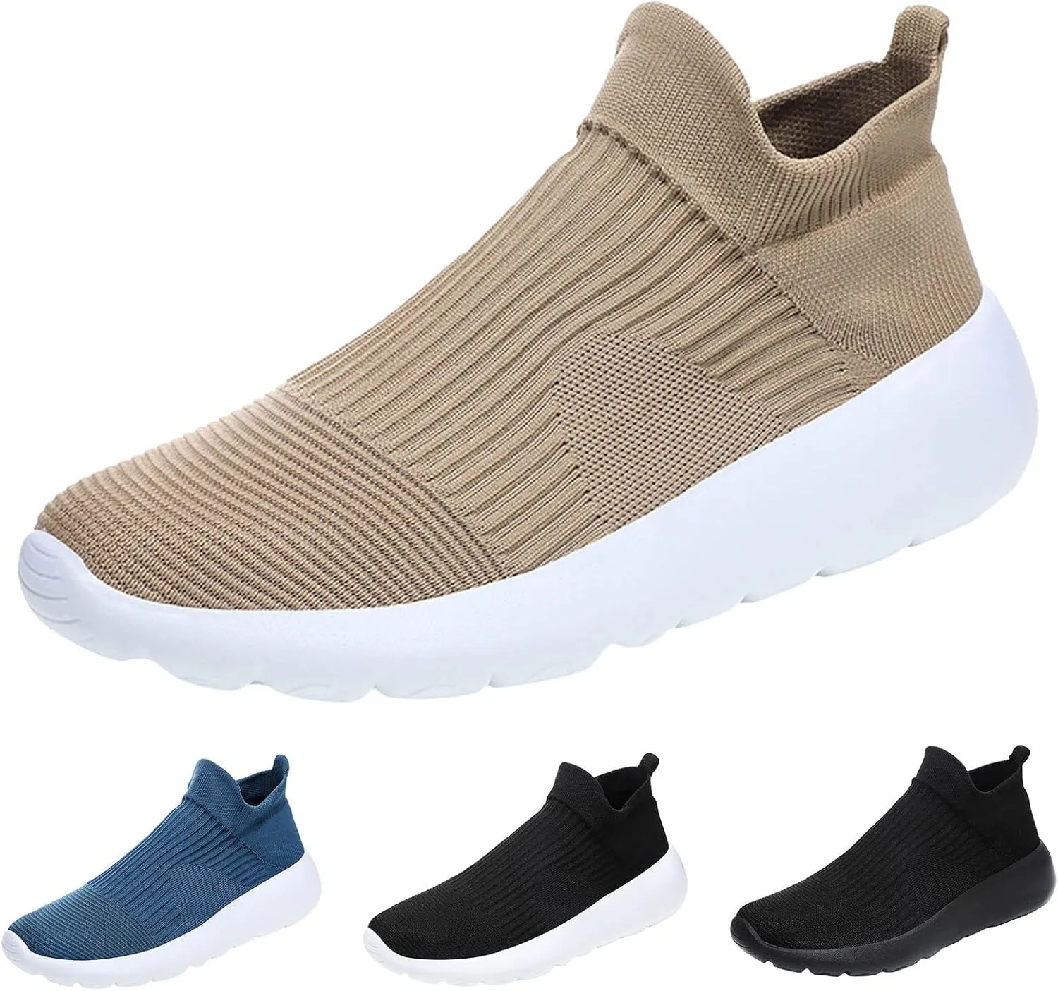 Casual Dress Shoes Men Sports Shoes New Pattern Summer Mesh Breathable Comfortable Simple Solid Color Slip On Fashion