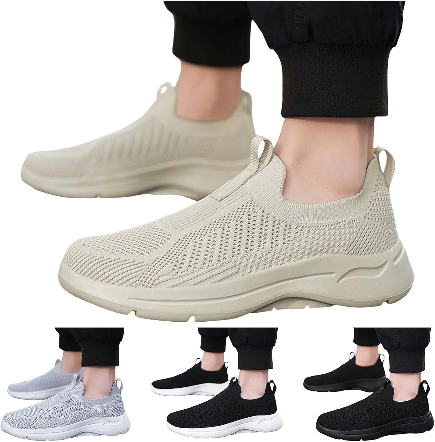 Casual Shoes for Men Men Sports Shoes Fashionable New Pattern Simple Solid Color Lightweight Fitting Comfortable Flat