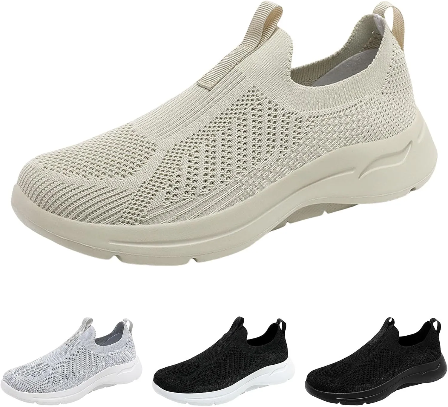 Casual Shoes for Men Men Sports Shoes Fashionable New Pattern Simple Solid Color Lightweight Fitting Comfortable Flat