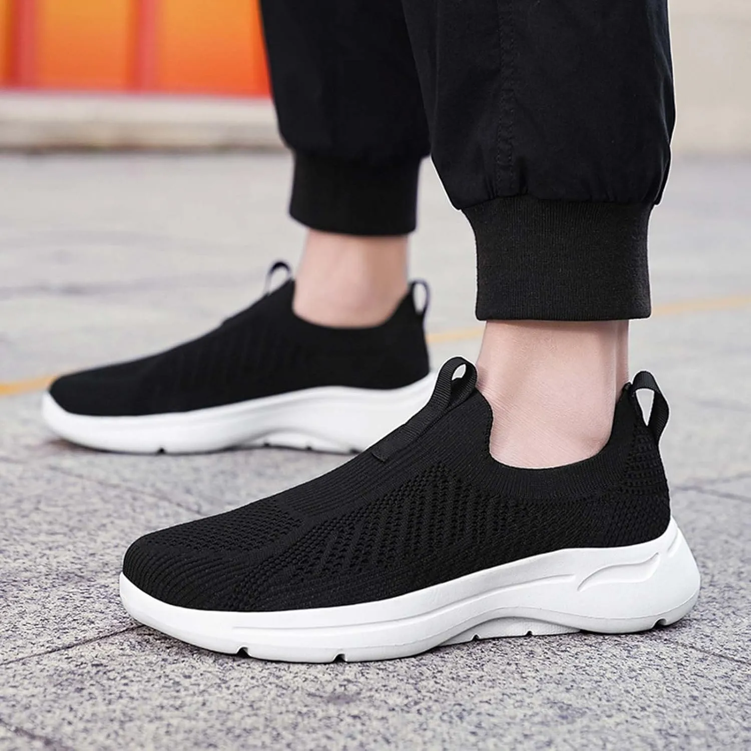 Casual Shoes for Men Men Sports Shoes Fashionable New Pattern Simple Solid Color Lightweight Fitting Comfortable Flat