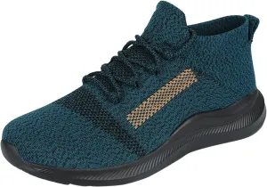 Casual Walking Shoes Fashion Men Sports Shoes Flat Bottom Lightweight Fly Woven Mesh Breathable Elastic Lace Up