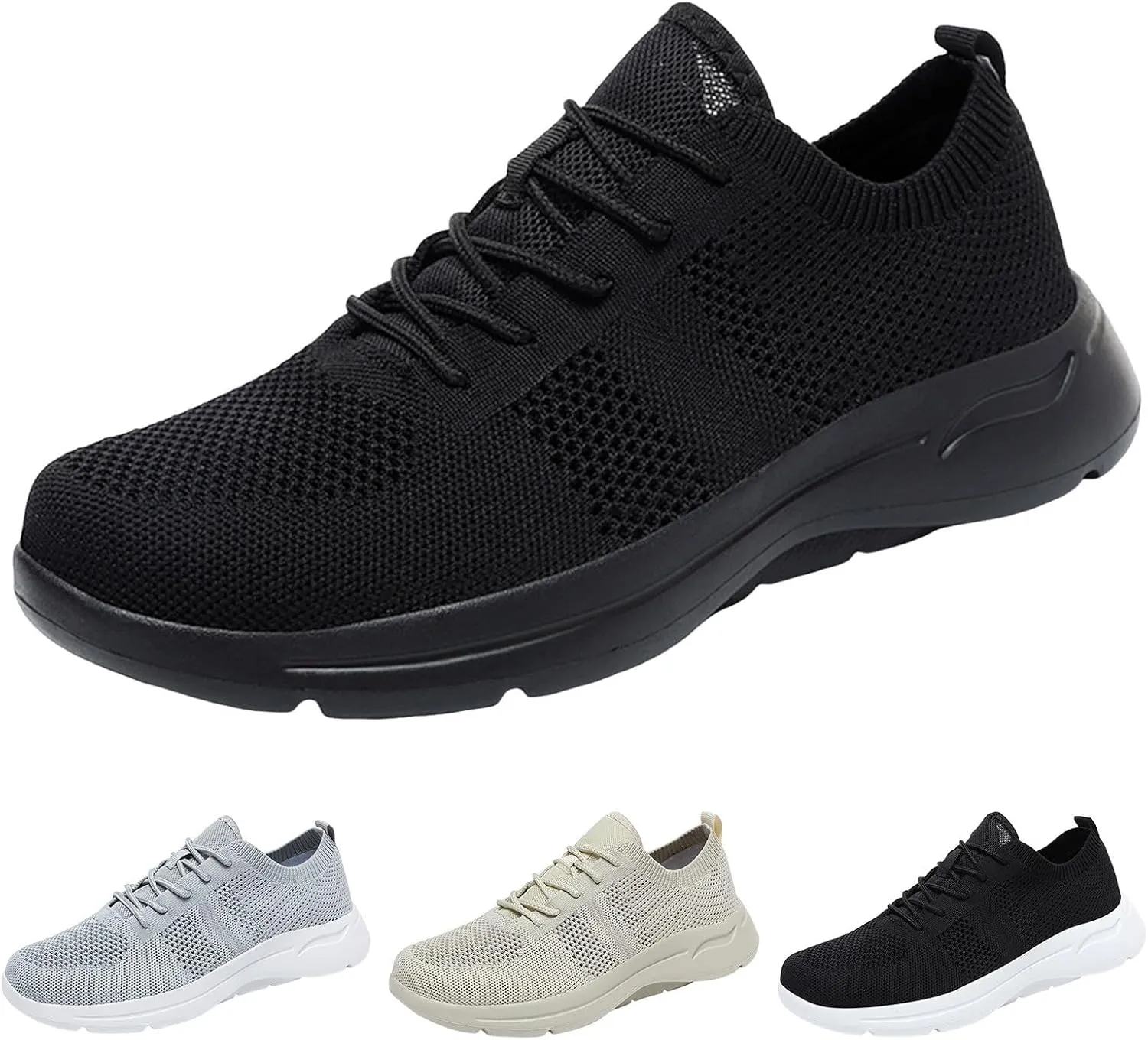 Casual Walking Shoes Men Sports Shoes Fashionable New Pattern Simple and Pure Color Mesh Breathable and Comfortable Flat