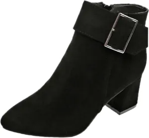 Cathalem Ankle Boots for Women Chunky Heel Pointed Toe Booties Side Zipper Fall Boots for Women Short Boots Dress Boots