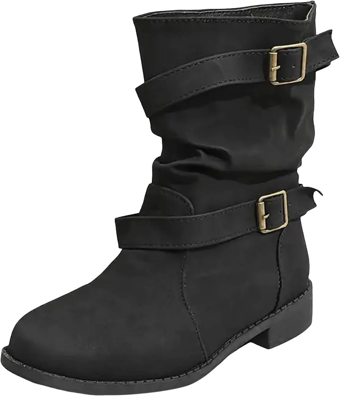 Cathalem Mid Calf Boots for Women, Women's Comfortable Fashion Dress Boots For Women Low Heel With Zipper Fall Booties