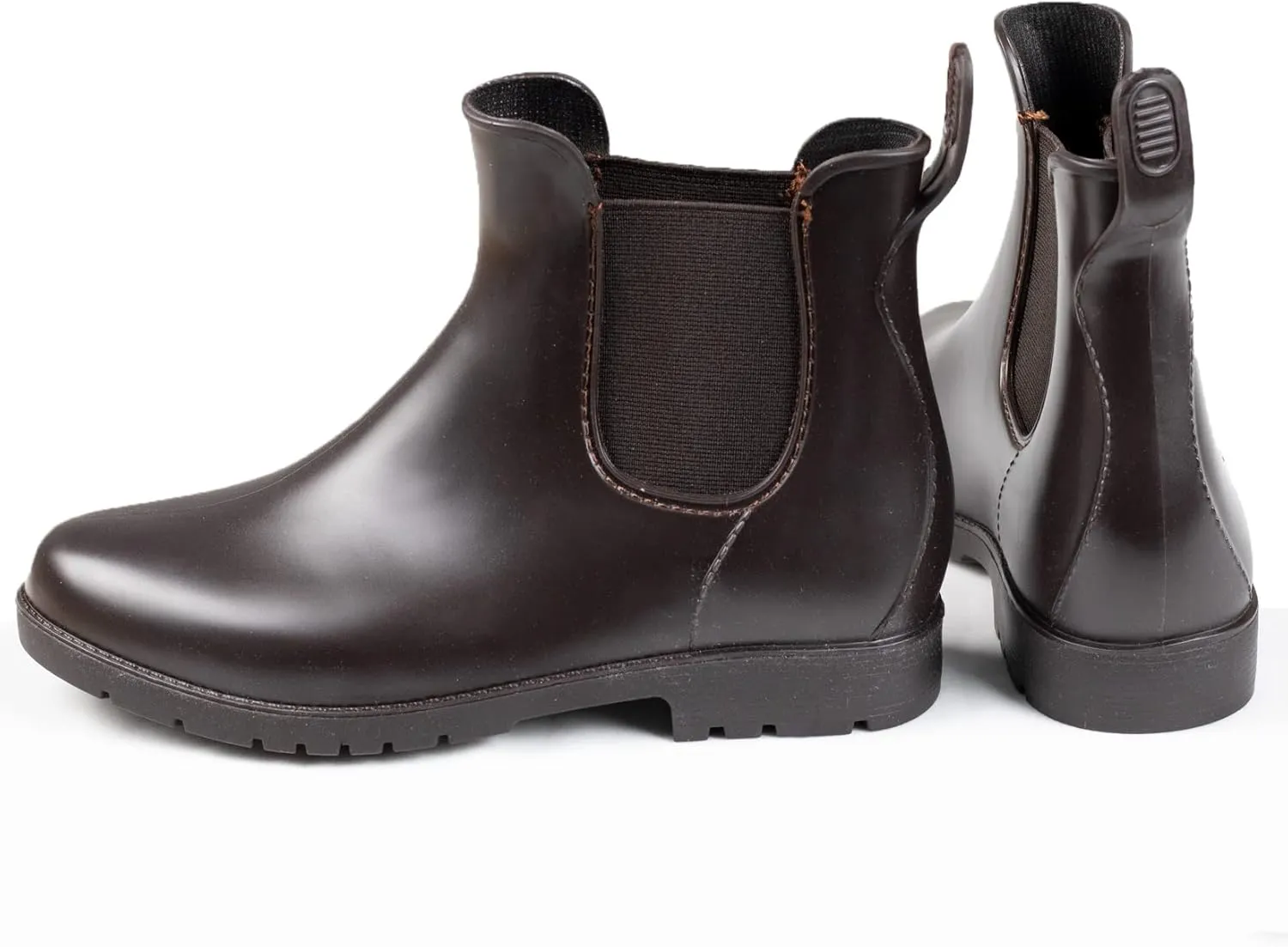 Chelsea Boots for Women Waterproof Rain Boots Slip On Flat Heel Chelsea Booties Outdoor Shoes Short Ankle Rainboots for Ladies