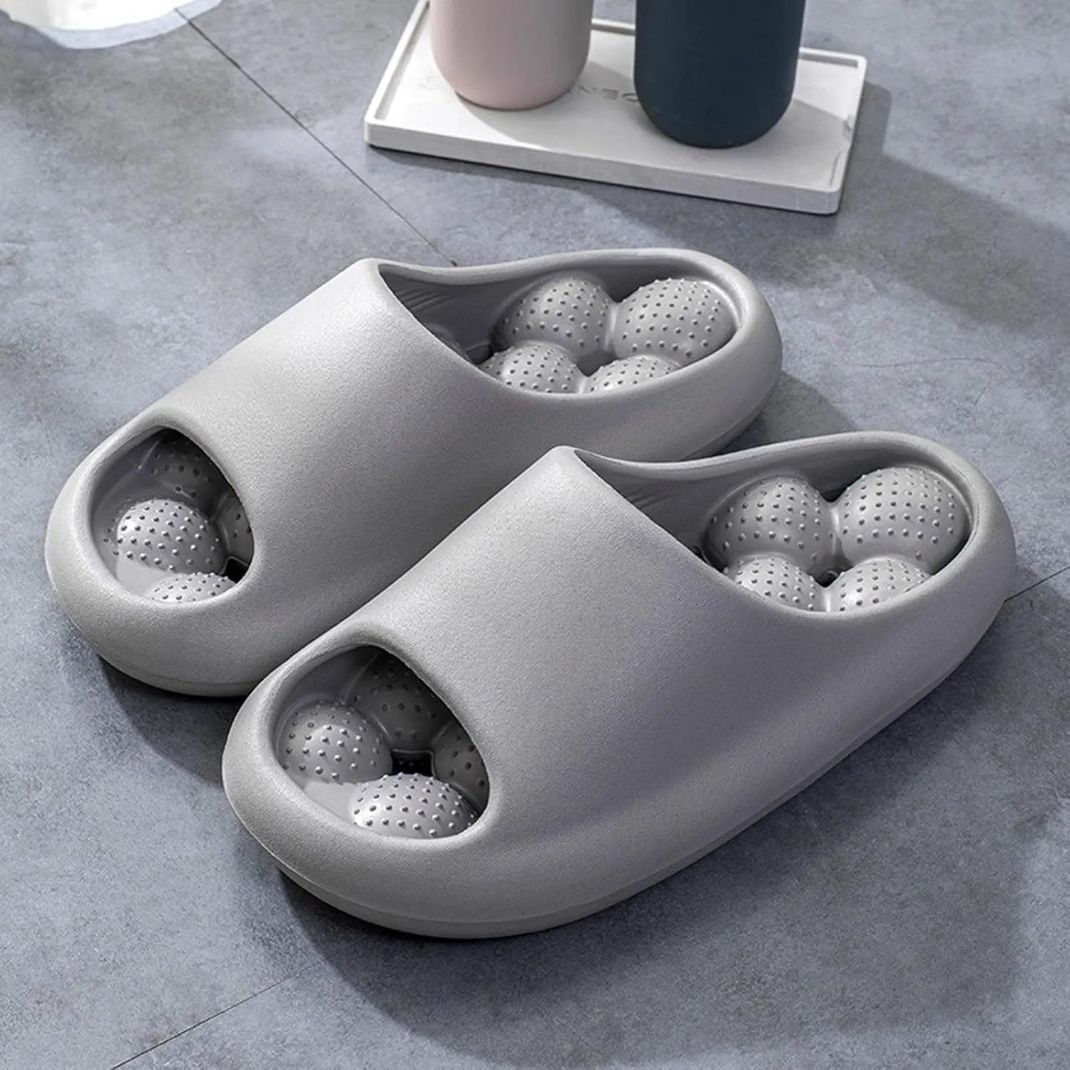 Cloud Slides Non Slip Quick Drying Bathroom Slippers for Women Men Lightweight Beach Sandals with Drain Holes