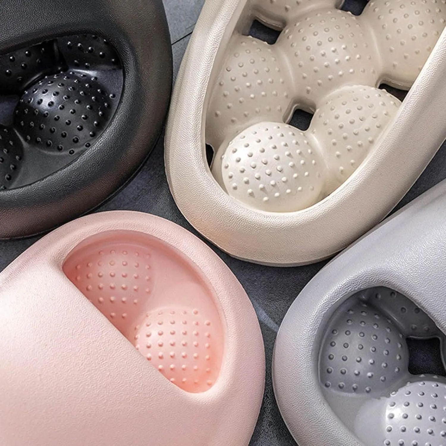 Cloud Slides Non Slip Quick Drying Bathroom Slippers for Women Men Lightweight Beach Sandals with Drain Holes