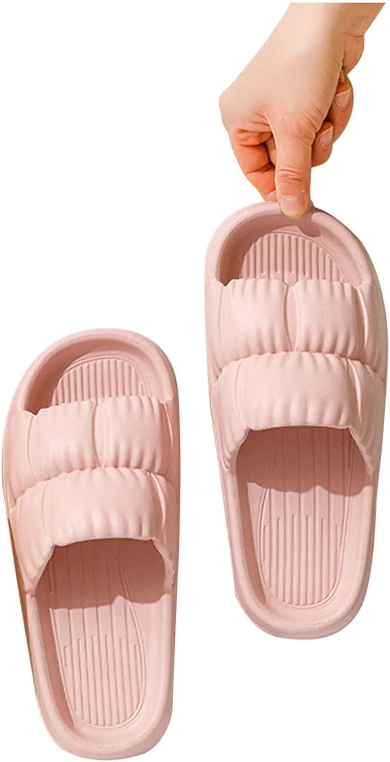 Cloud Slippers for Women and Men Home Couple Shoes Indoor Outdoor Soft Soled Pillow Slippers Super Comfy Non-Slip Bathroom Shower Slides Unisex