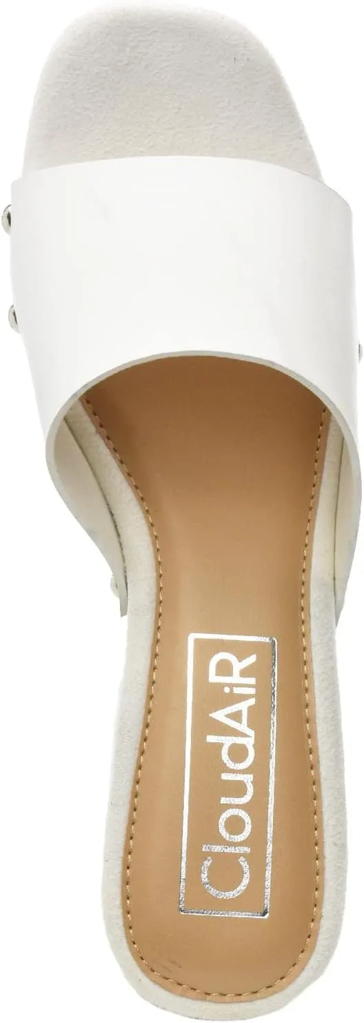 CLOUDAIR Womens Heeled Sandals - Stylish Round Toe Chunky Block Heels for Party & Dating - Open Toe Slip-on High Heel Summer Sandals