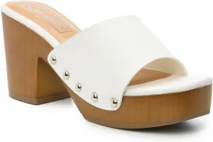 CLOUDAIR Womens Heeled Sandals - Stylish Round Toe Chunky Block Heels for Party & Dating - Open Toe Slip-on High Heel Summer Sandals