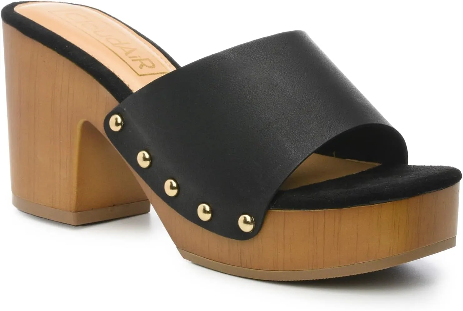 CLOUDAIR Womens Heeled Sandals - Stylish Round Toe Chunky Block Heels for Party & Dating - Open Toe Slip-on High Heel Summer Sandals