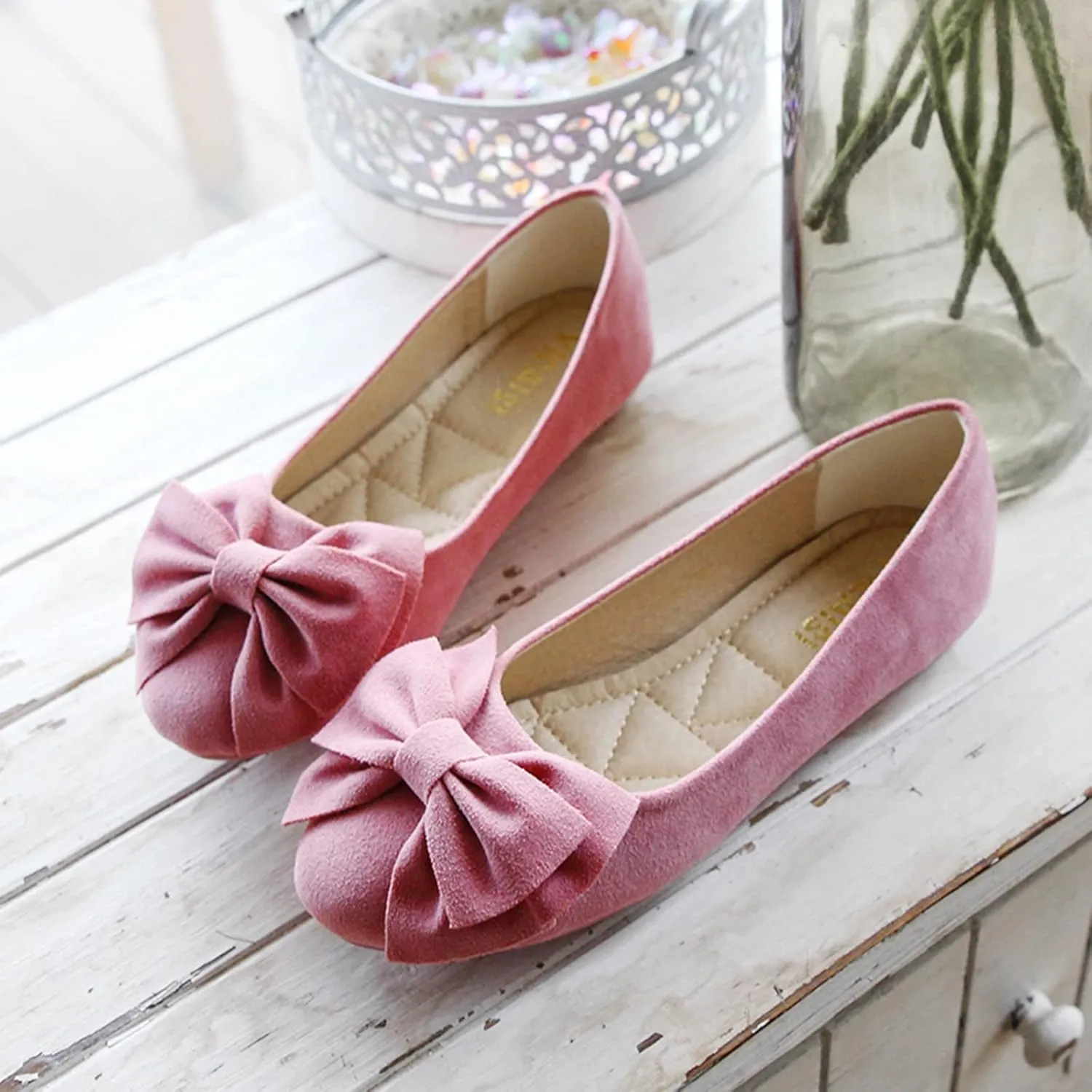 Comfortable & Lightweight Loafers Women Singles Shoes Flat Shoes Bowknot Casual Slip On Work