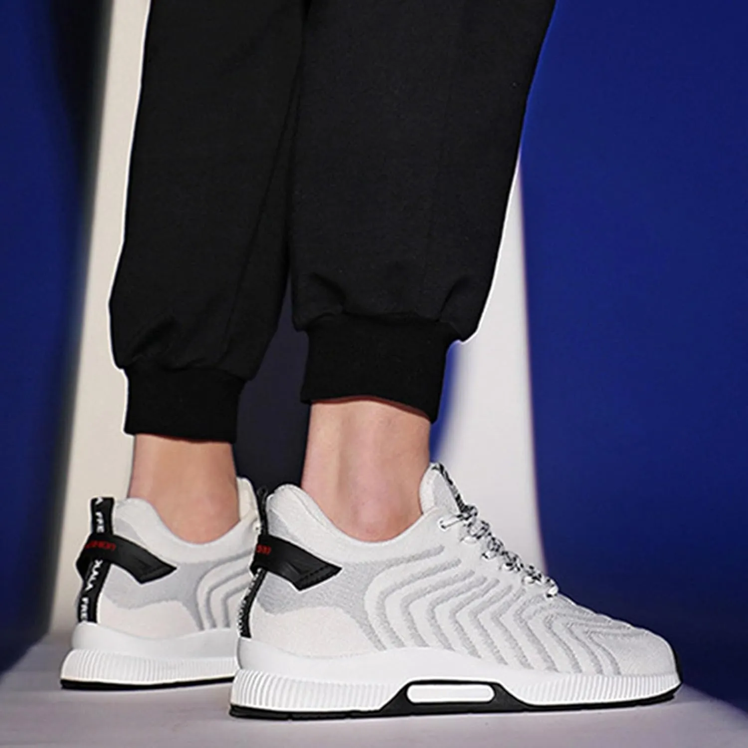Couple Men's Elevator Shoes Men's Casual Mesh Trainers Lightweight Breathable Lace Up Sports Shoes with Hidden Lift Heel for Men Cm Mens Sneaker Boots Size 9