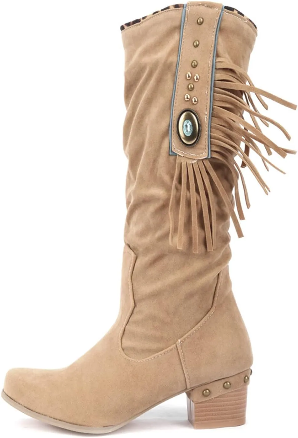 Cowboy Boots For Women Sequin Performance Low Chunky Heels Western Cowboy Boots Knee High Zipper Buckle Bootie