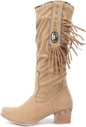 Cowboy Boots For Women Sequin Performance Low Chunky Heels Western Cowboy Boots Knee High Zipper Buckle Bootie