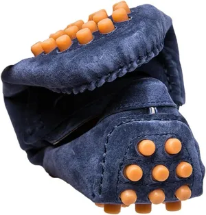 Easy to Put and Remove. Loafer Shoes Driving Moccasins for Men Penny Loafer Genuine Leather Stitching Details Round Toe Suede Vamp Resistant Anti-Slip Flat Heel Lightweight for All Occasions