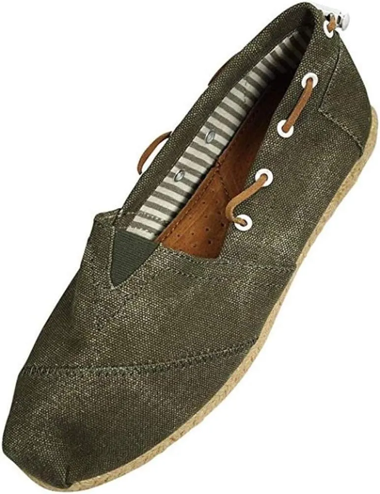 Farasion Women's Canvas Slip-On Shoes with Padded Insole