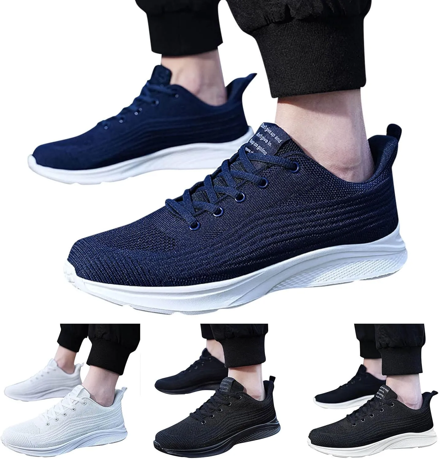 Fashion Sneakers Comfortable Men Sports Shoes Fashion Summer New Pattern Simple Solid Mesh Breathable Comfortable Lace
