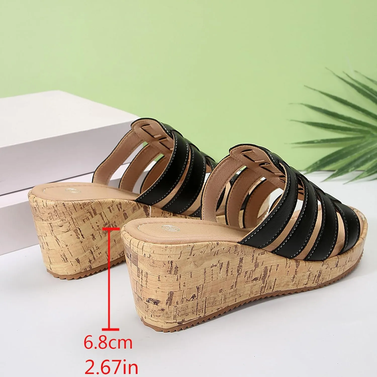 Fashion Wedge Sandals for Women Arch Support Slides Sandals Walking Shoes